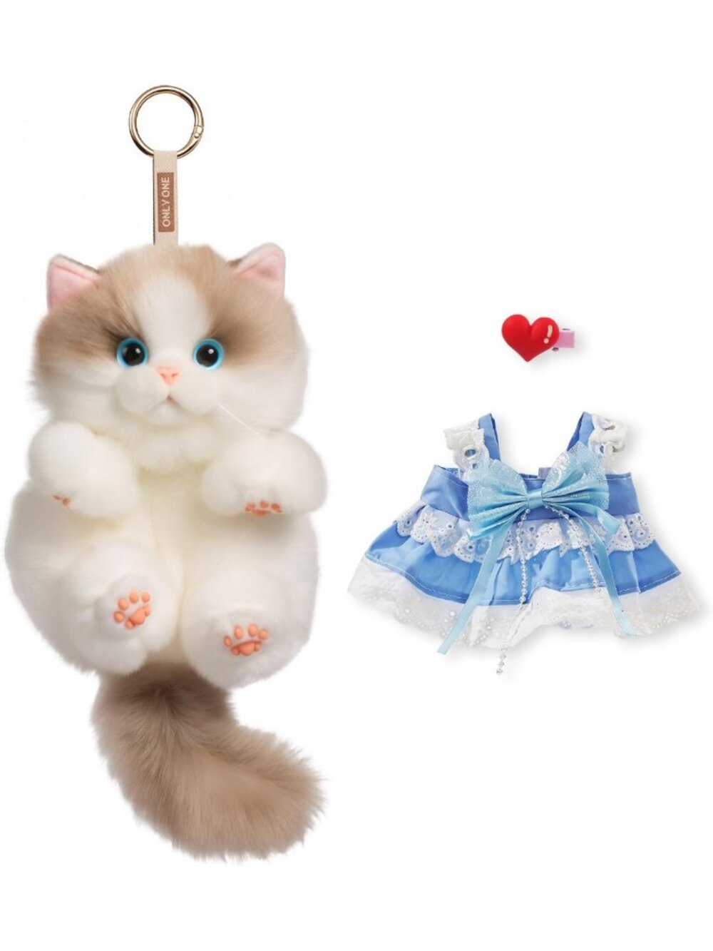 Adorable Cat Plush Keychain Bag Charm with Hidden Pocket - Perfect Gift for Cat
